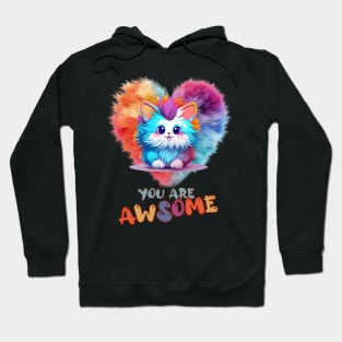 Fluffy: "You are awsome" collorful, cute, furry animals Hoodie
